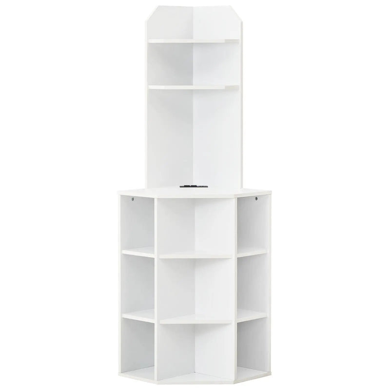 6-Tier Corner Shelf with Charging Station and 2 USB Ports by DirectDeals
