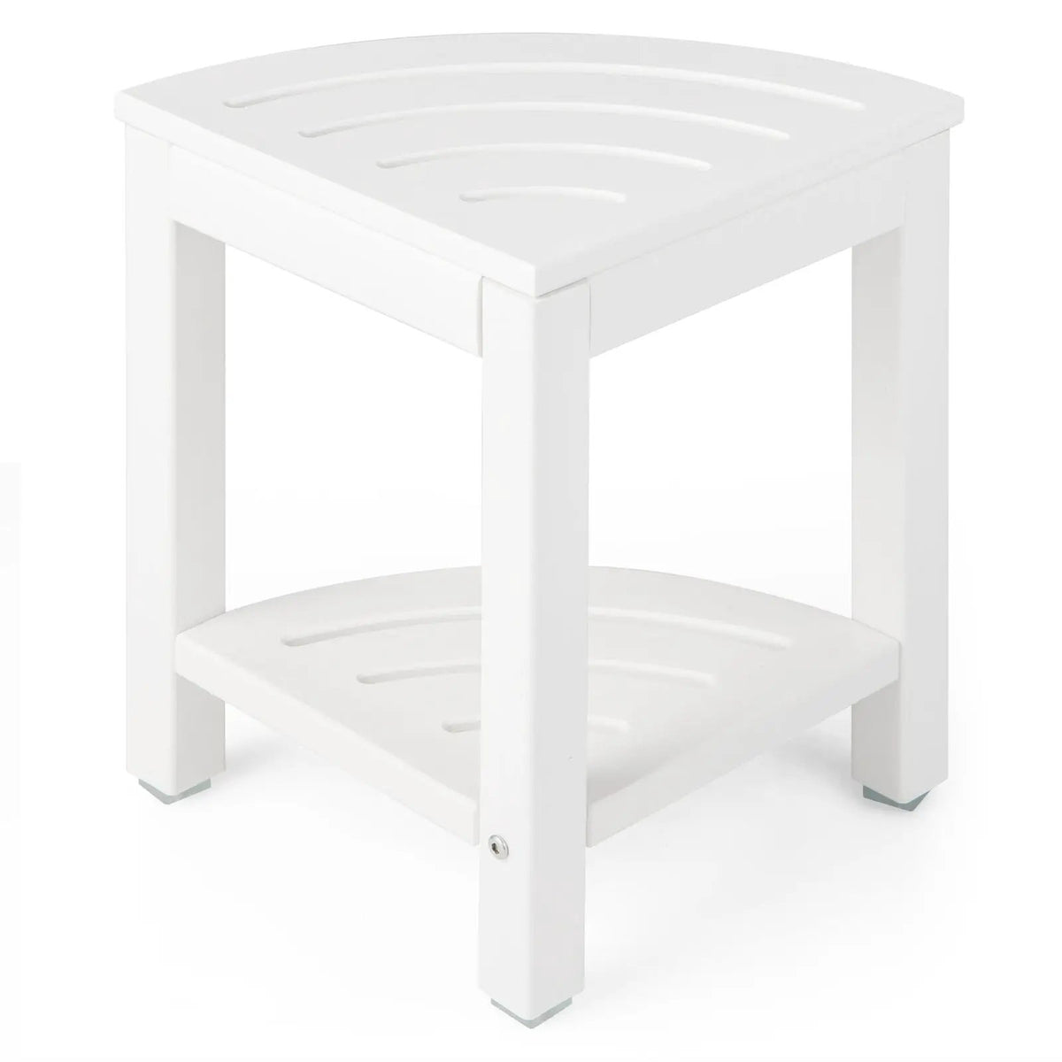 Heavy Duty Corner Shower Bench Stool with Storage Shelf for Shaving Legs by DirectDeals