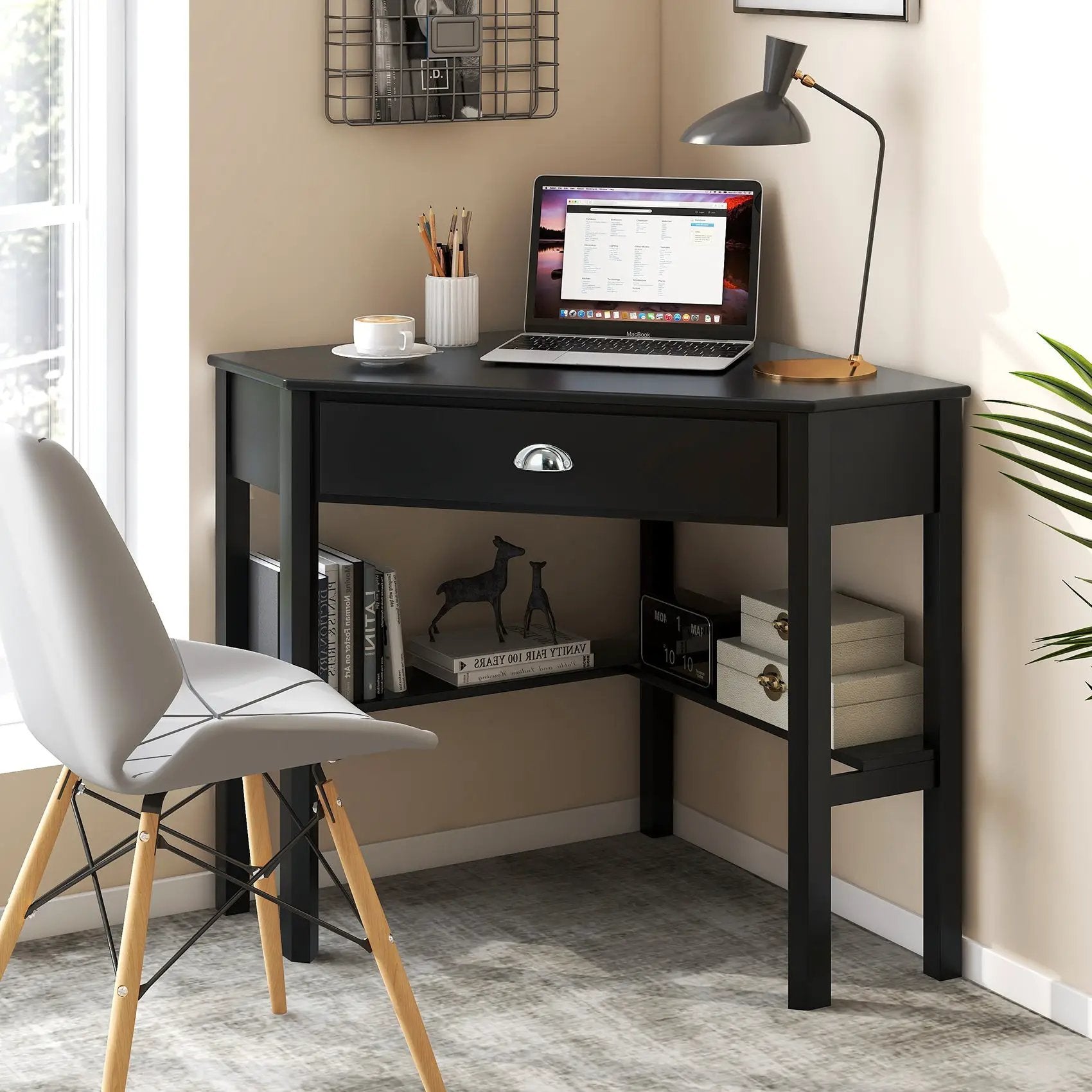 Corner Wooden Piece Laptop Computer Desk by DirectDeals