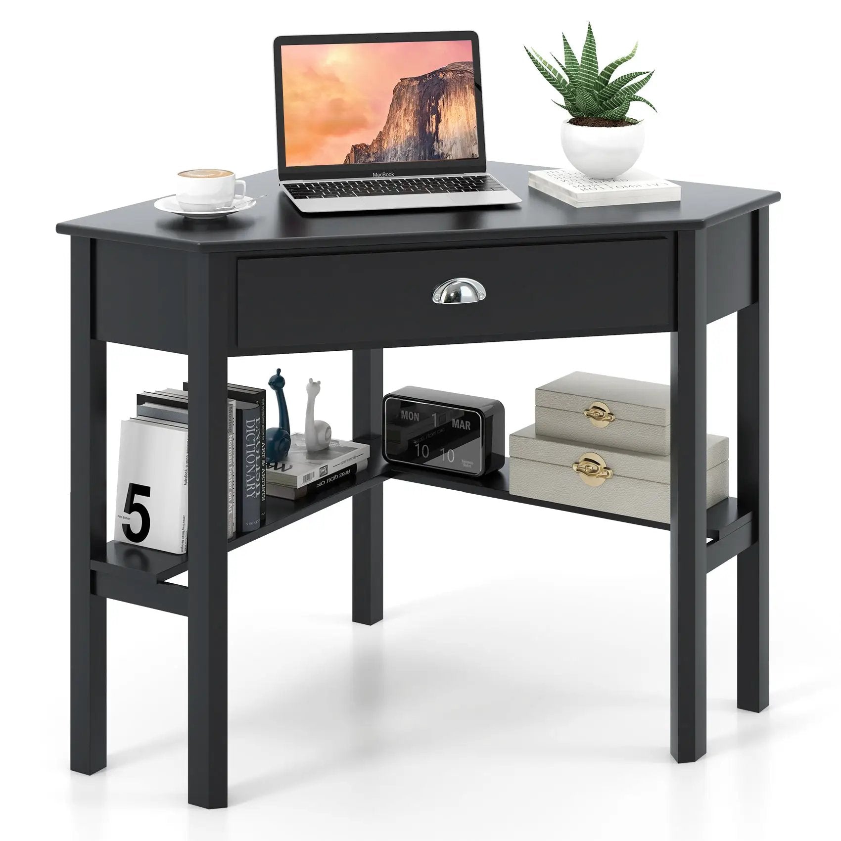 Corner Wooden Piece Laptop Computer Desk by DirectDeals