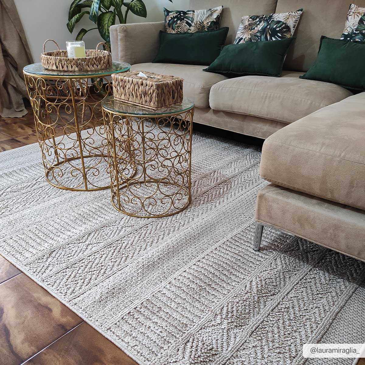 Corom Beige Outdoor Area Rug - Clearance by Boutique Rugs