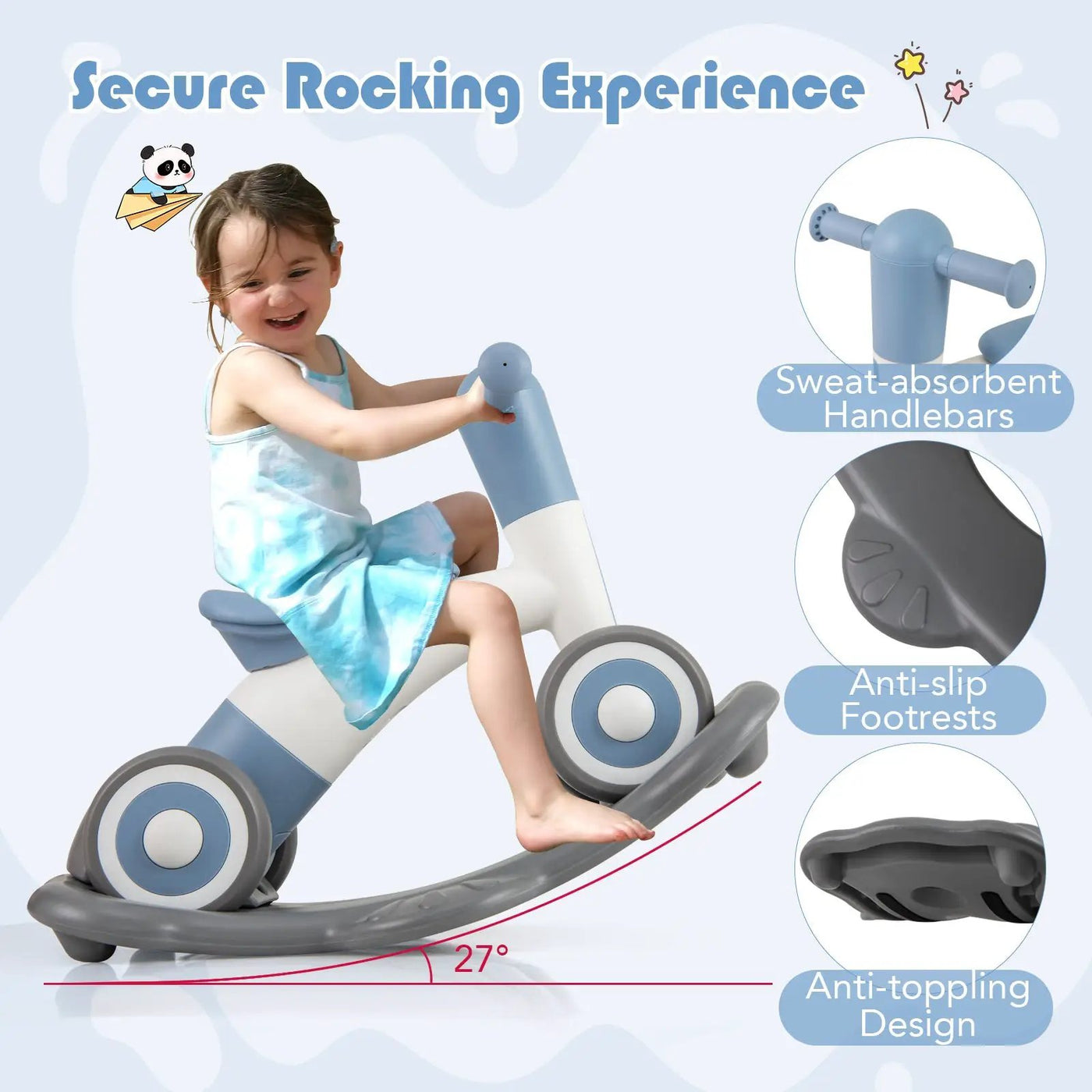 3 in 1 Rocking Horse with Detachable Balance Board and Seat by DirectDeals