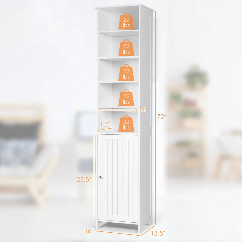 Costway 72 Inches Free Standing Tall Floor Bathroom Storage Cabinet by DirectDeals