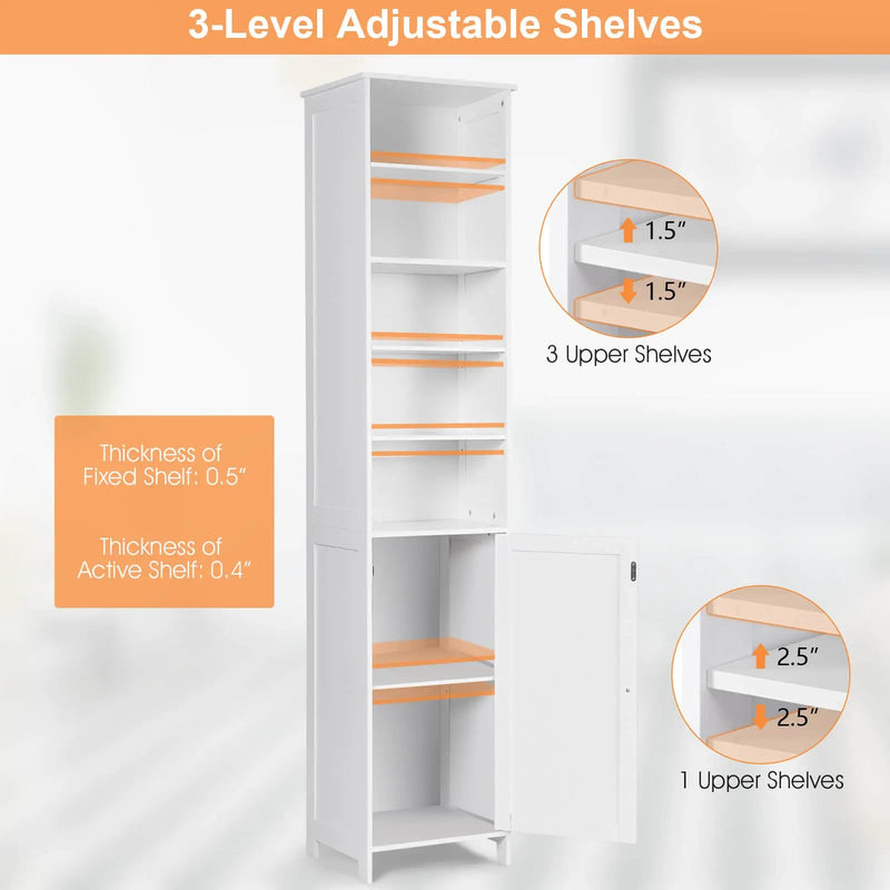 Costway 72 Inches Free Standing Tall Floor Bathroom Storage Cabinet by DirectDeals