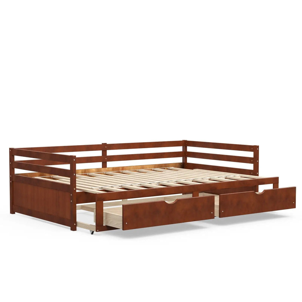 Extendable Twin to King Daybed with Trundle and 2 Storage Drawers by DirectDeals