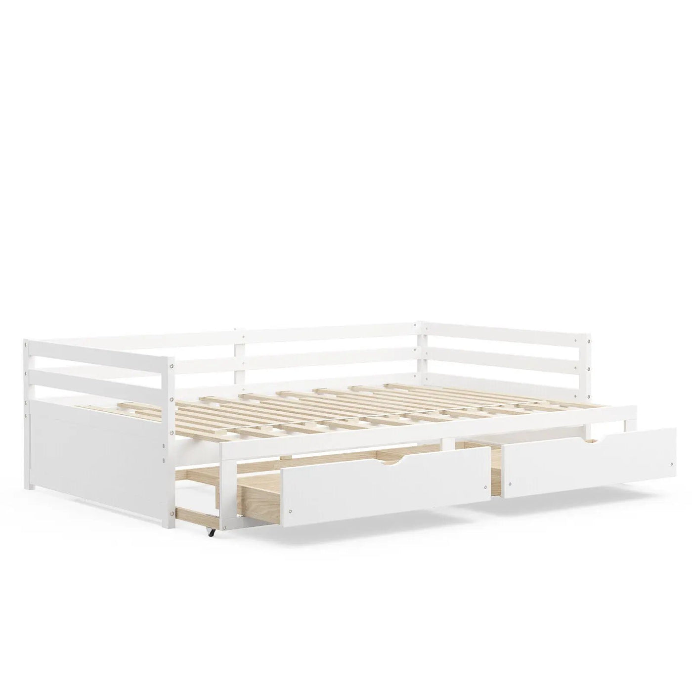 Extendable Twin to King Daybed with Trundle and 2 Storage Drawers by DirectDeals