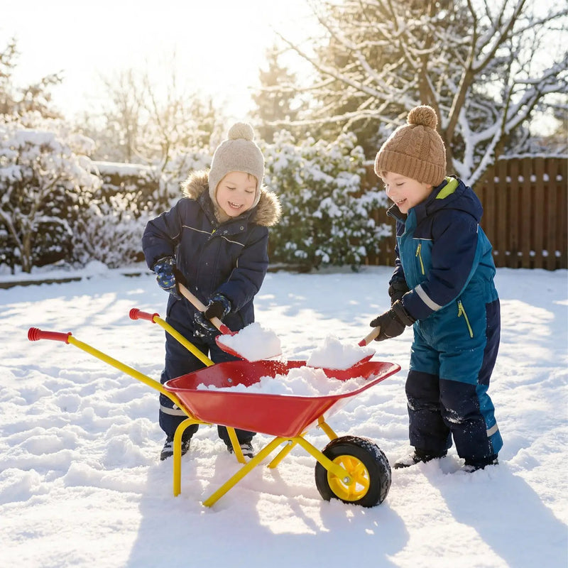 Costzon Kids Wheelbarrow with All-Terrain Wheels-Red by DirectDeals