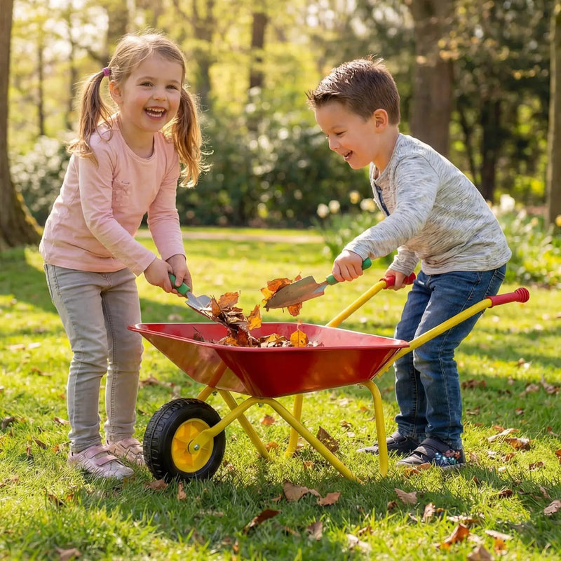 Costzon Kids Wheelbarrow with All-Terrain Wheels-Red by DirectDeals