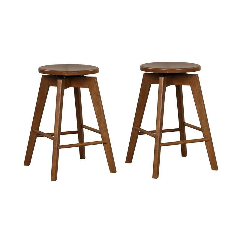 2 Set of 24.5 Inch Counter Height Bar Stool with Rubber Wood Frame by DirectDeals