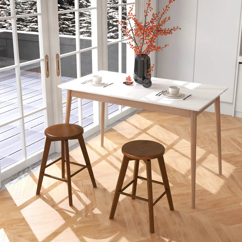 2 Set of 24.5 Inch Counter Height Bar Stool with Rubber Wood Frame by DirectDeals