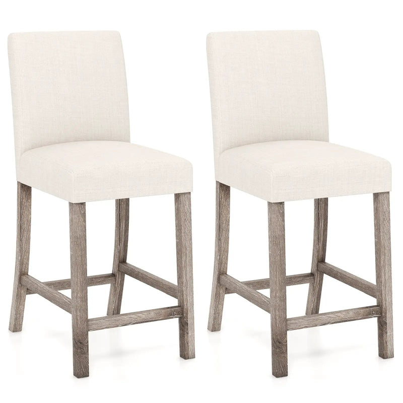 Counter Height Bar Stools Set of 2 with Back and Footrest by DirectDeals