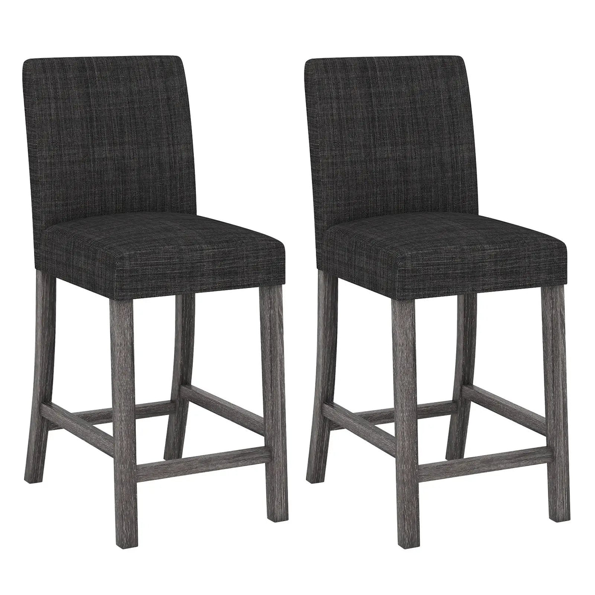 Counter Height Bar Stools Set of 2 with Back and Footrest by DirectDeals