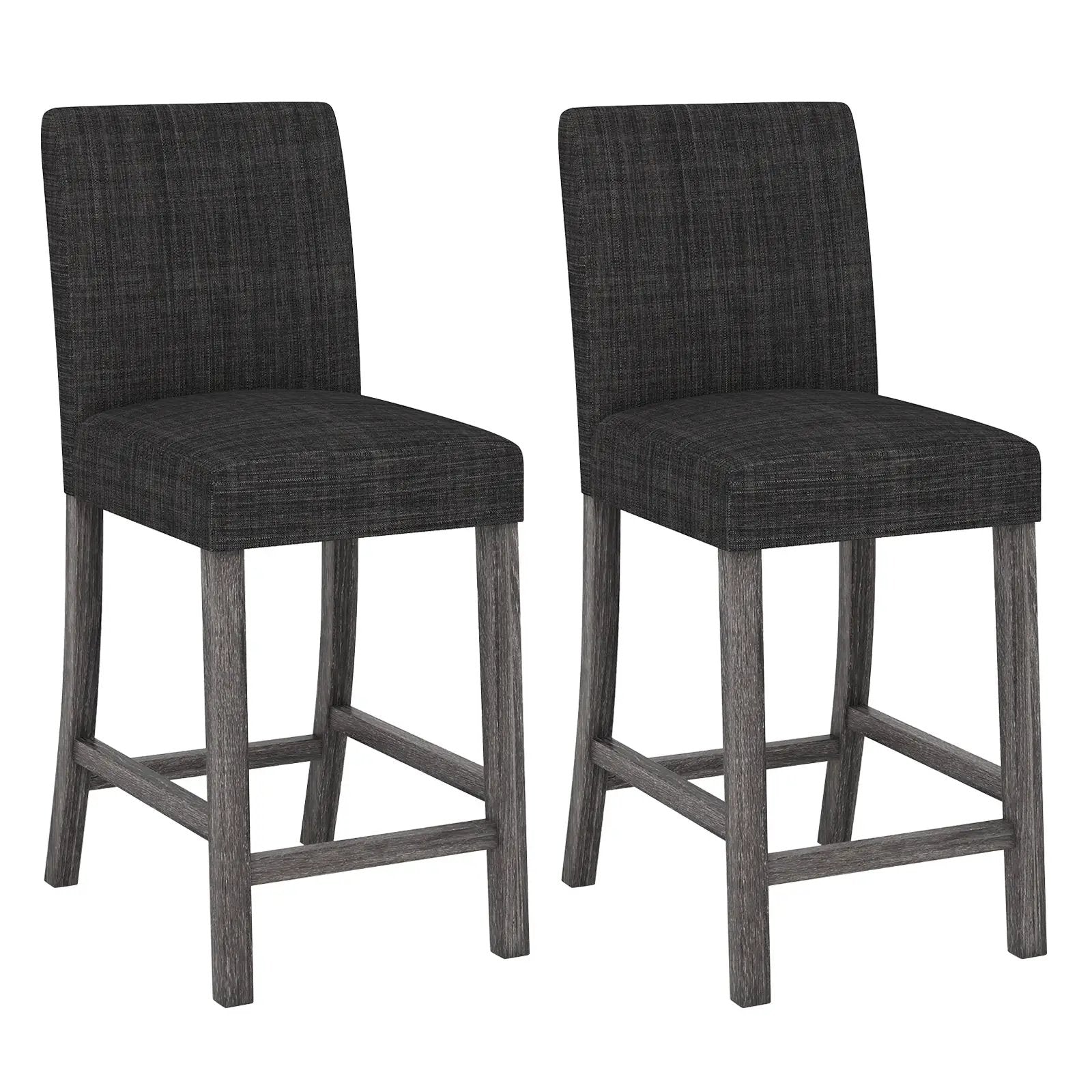 Counter Height Bar Stools Set of 2 with Back and Footrest by DirectDeals