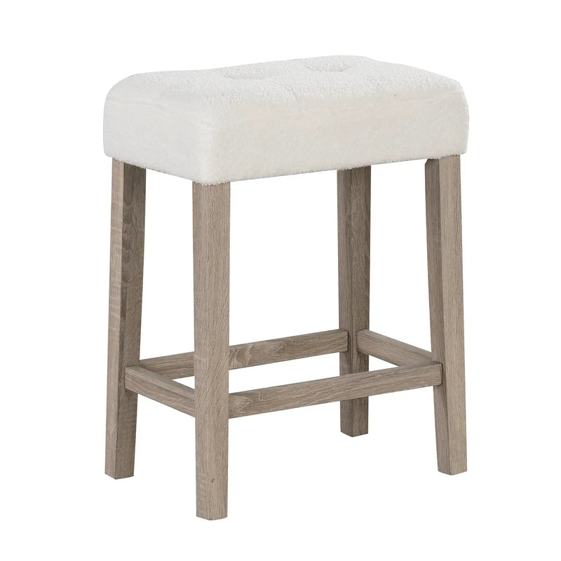 Modern Counter Height Bar Stools Set of 2 with Rubber Wood Legs by DirectDeals