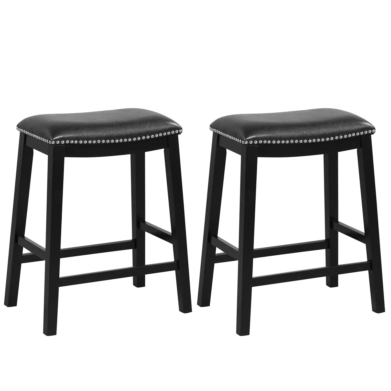 26 Inch Counter Height Bar Stool Set of 2 with Upholstered Seat by DirectDeals
