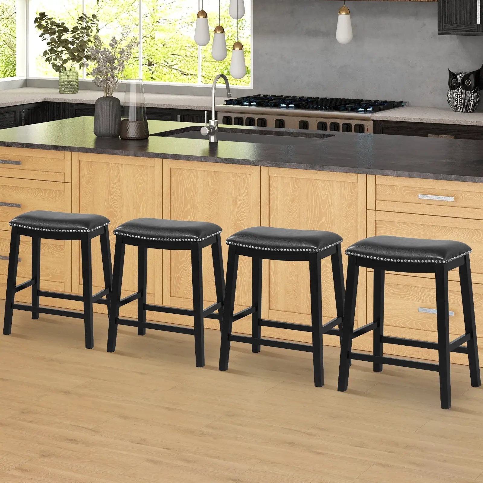 26 Inch Counter Height Bar Stool Set of 2 with Upholstered Seat by DirectDeals