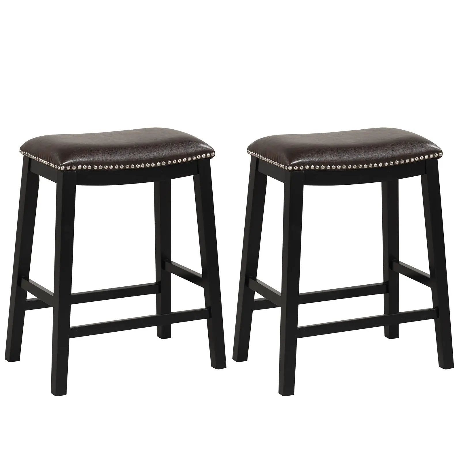 26 Inch Counter Height Bar Stool Set of 2 with Upholstered Seat by DirectDeals
