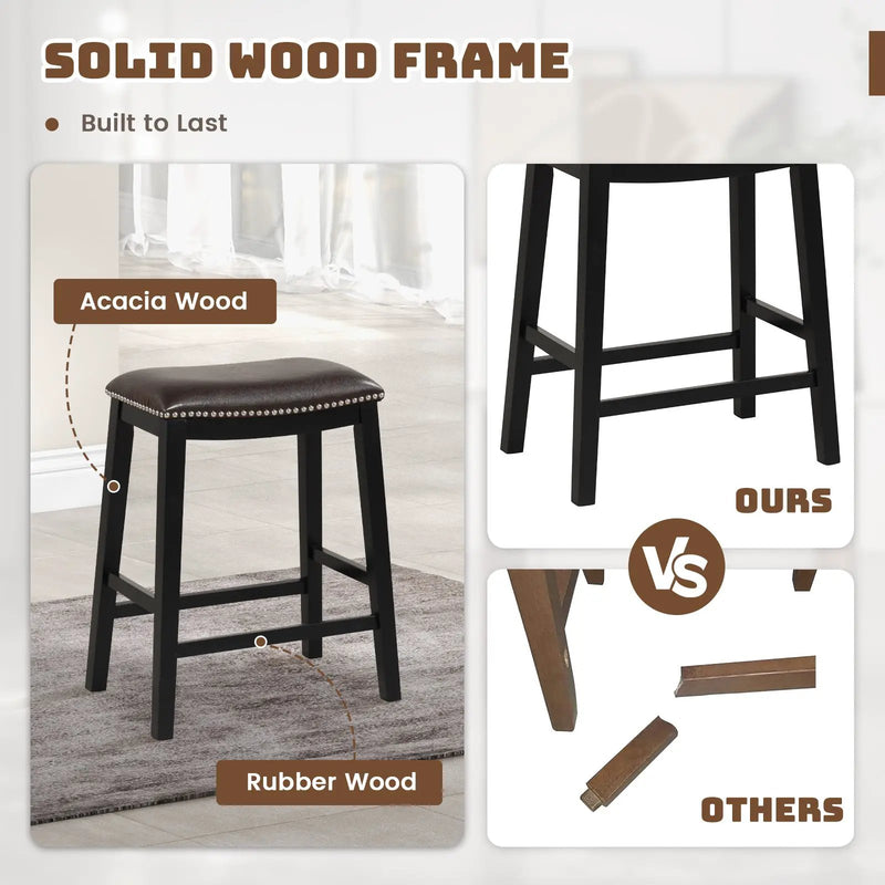 26 Inch Counter Height Bar Stool Set of 2 with Upholstered Seat by DirectDeals
