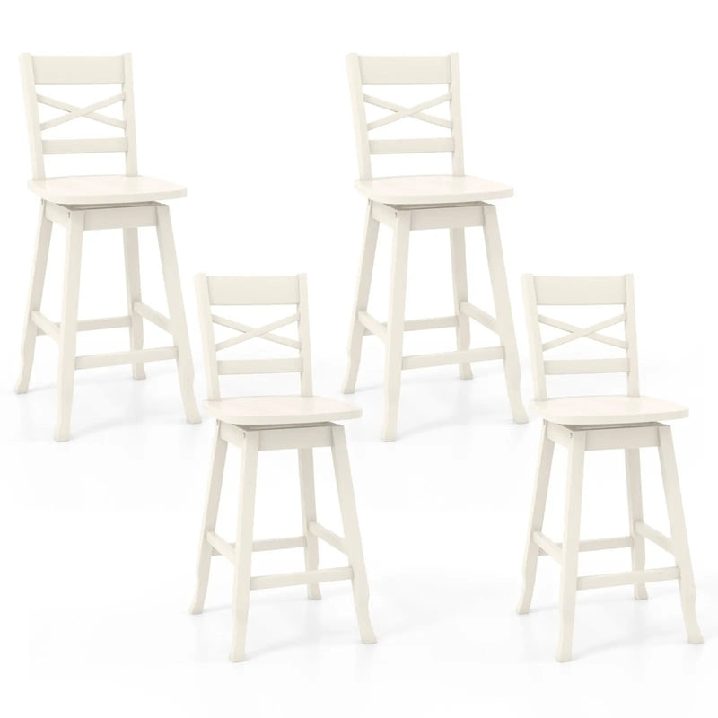 Swivel 24-Inch Counter Height Stool Set of 2 with Inclined Backrest by DirectDeals