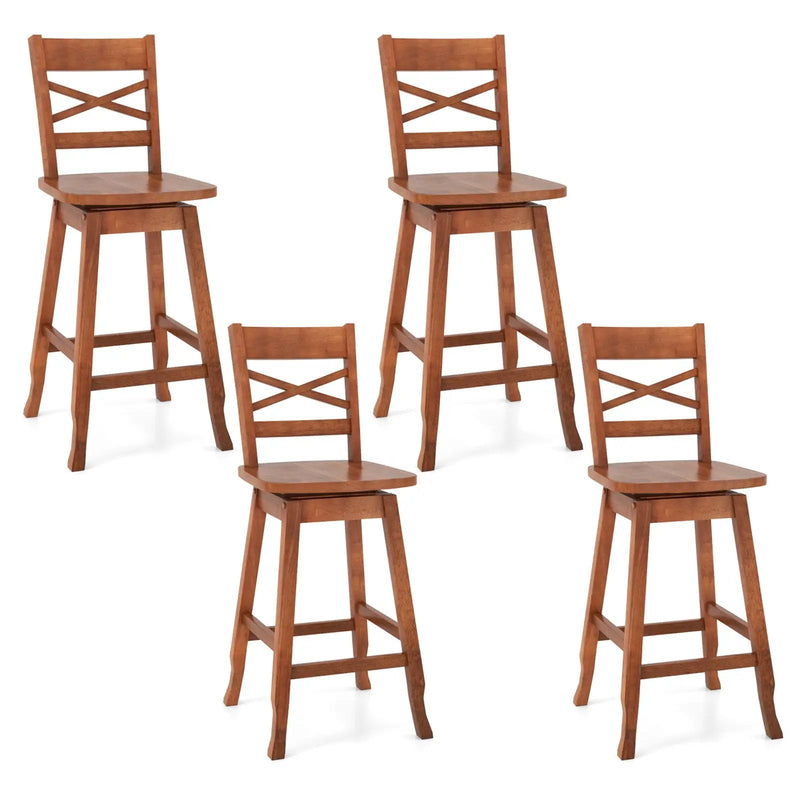 Swivel 24-Inch Counter Height Stool Set of 2 with Inclined Backrest by DirectDeals