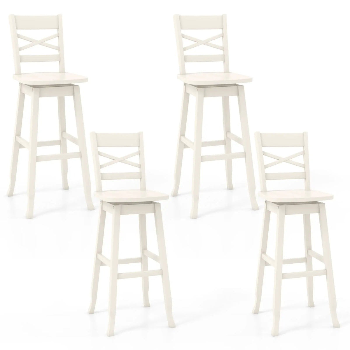 Swivel 30-Inch Bar Height Stool Set of 2 with Footrest by DirectDeals
