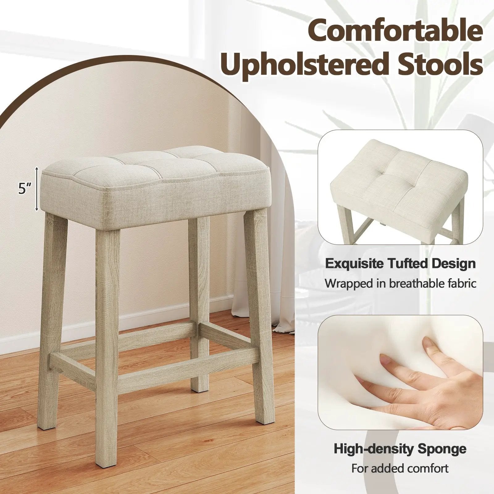 Counter Height Table with 3 Stools and 4-Piece Breakfast Nook Bar Set-Gray by DirectDeals
