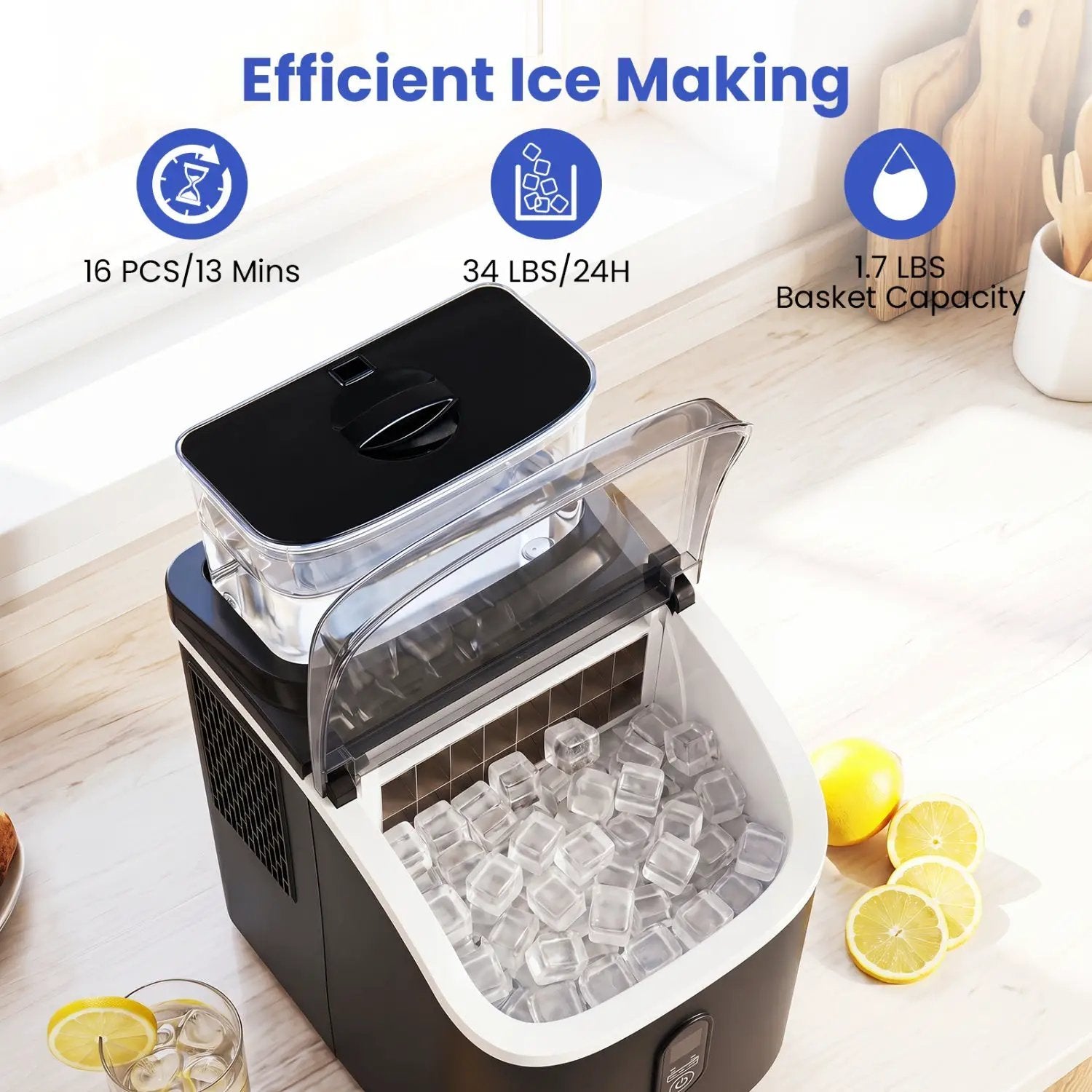 Countertop Ice Maker with External Tank & Self-Cleaning by DirectDeals