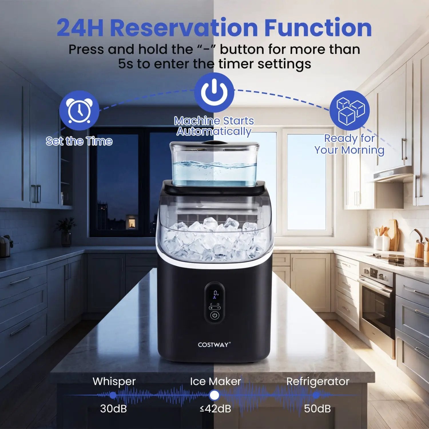 Countertop Ice Maker with External Tank & Self-Cleaning by DirectDeals