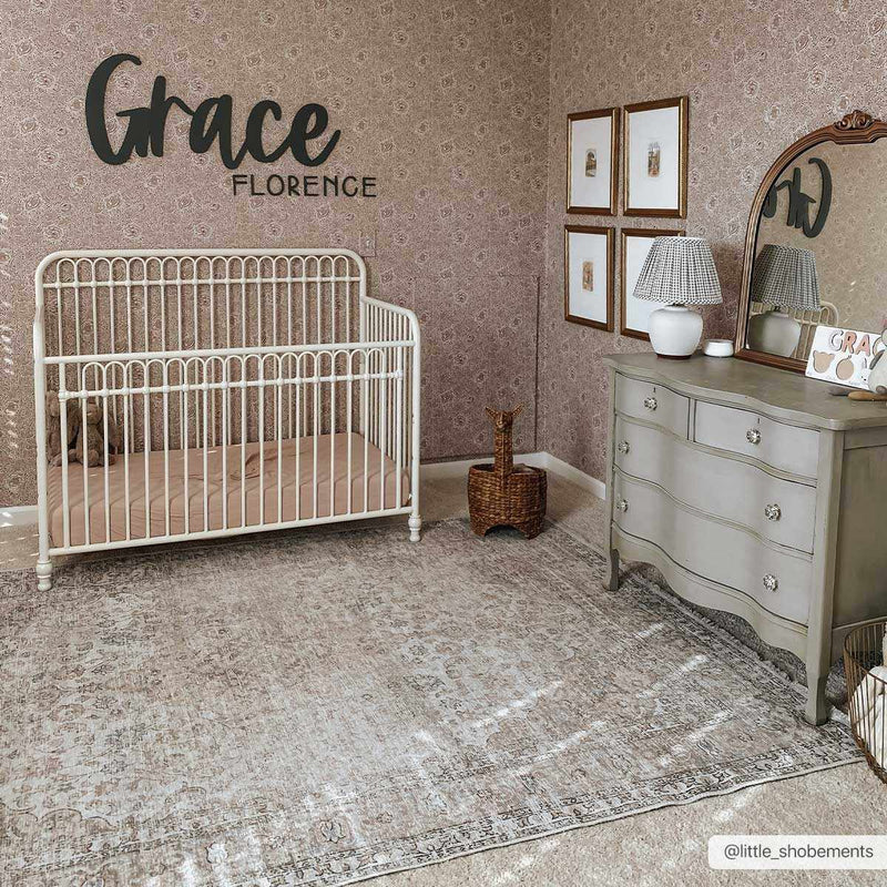 Cream Holi-2301 Washable Area Rug by Hauteloom
