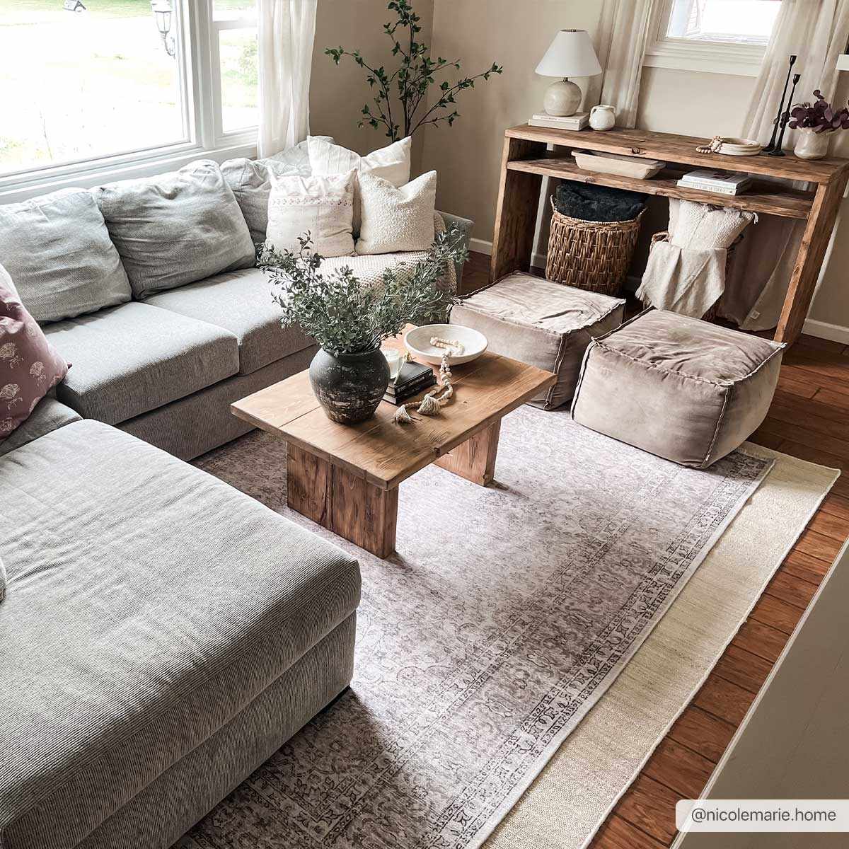 Cream Holi-2301 Washable Area Rug by Boutique Rugs