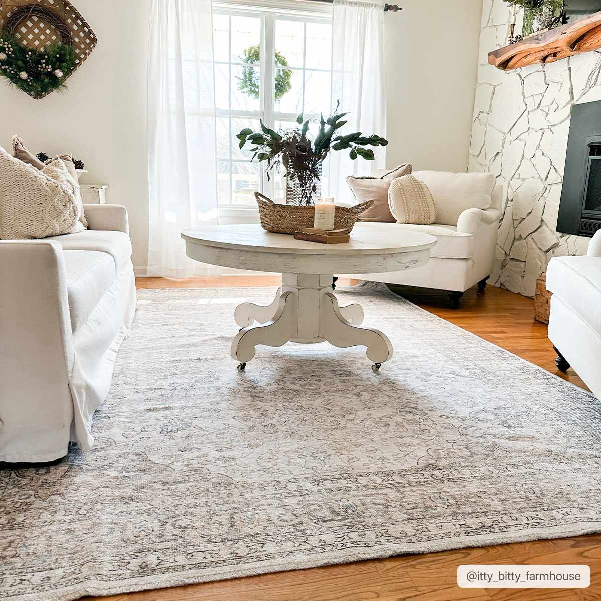 Cream Holi-2301 Washable Area Rug by Boutique Rugs
