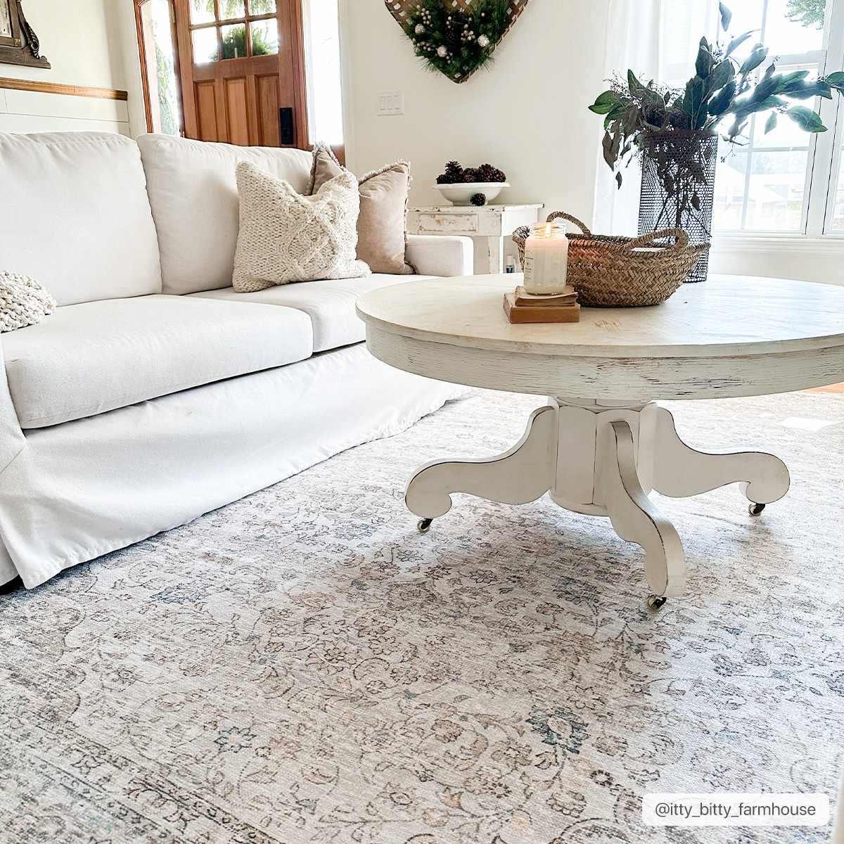 Cream Holi-2301 Washable Area Rug by Boutique Rugs