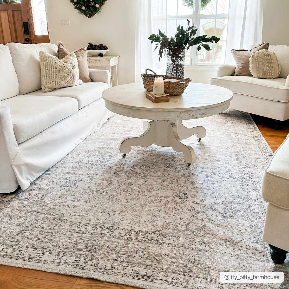 Cream Holi-2301 Washable Area Rug by Boutique Rugs