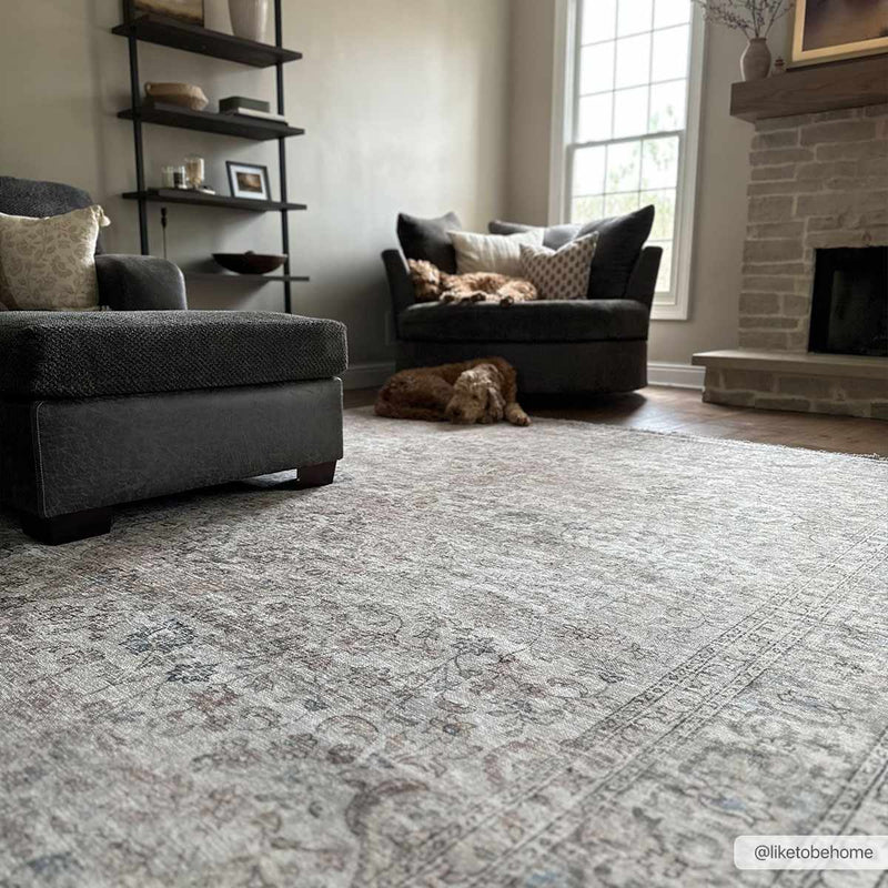 Cream Holi-2301 Washable Area Rug by Boutique Rugs