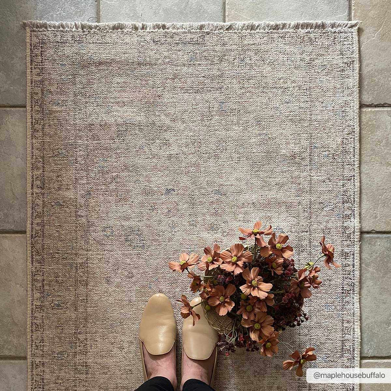 Cream Holi-2301 Washable Area Rug by Boutique Rugs