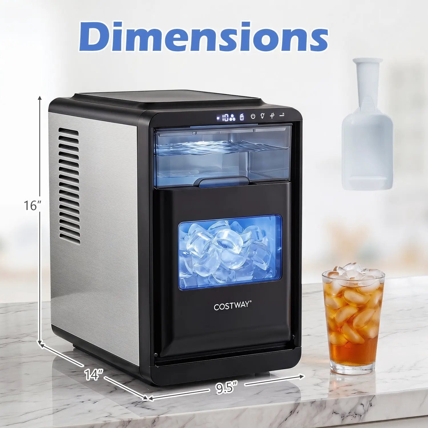 Countertop Ice Maker 26 Lbs/Day with Adjustable Thickness by DirectDeals