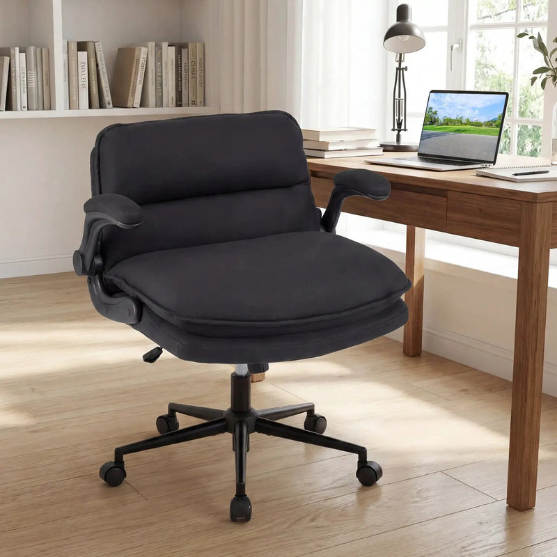 Criss Cross Chair on Wheels with Flip-up Arms Adjustable Height by DirectDeals