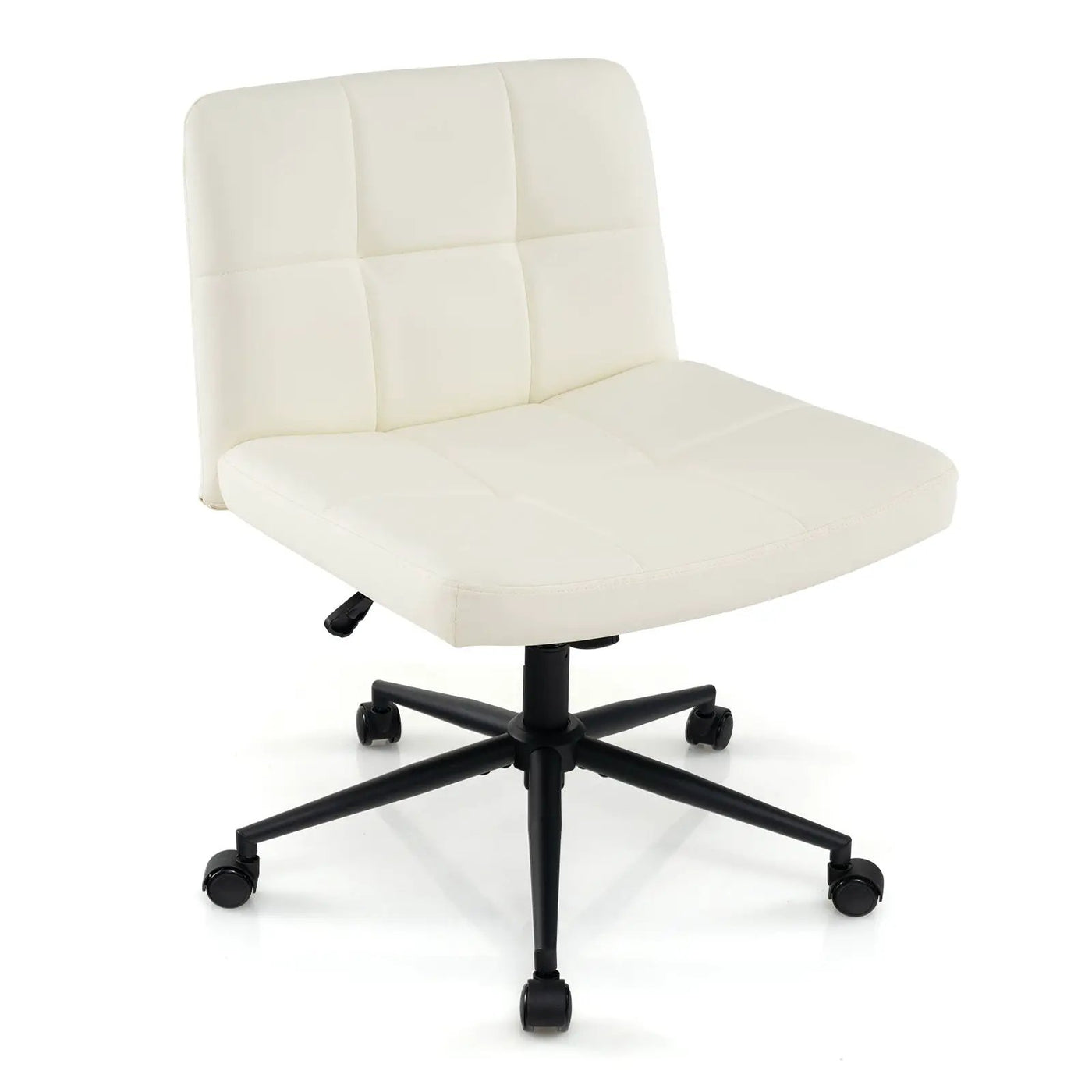 Height-adjustable Armless Desk Chair with Wheels for Home Office Make Up by DirectDeals
