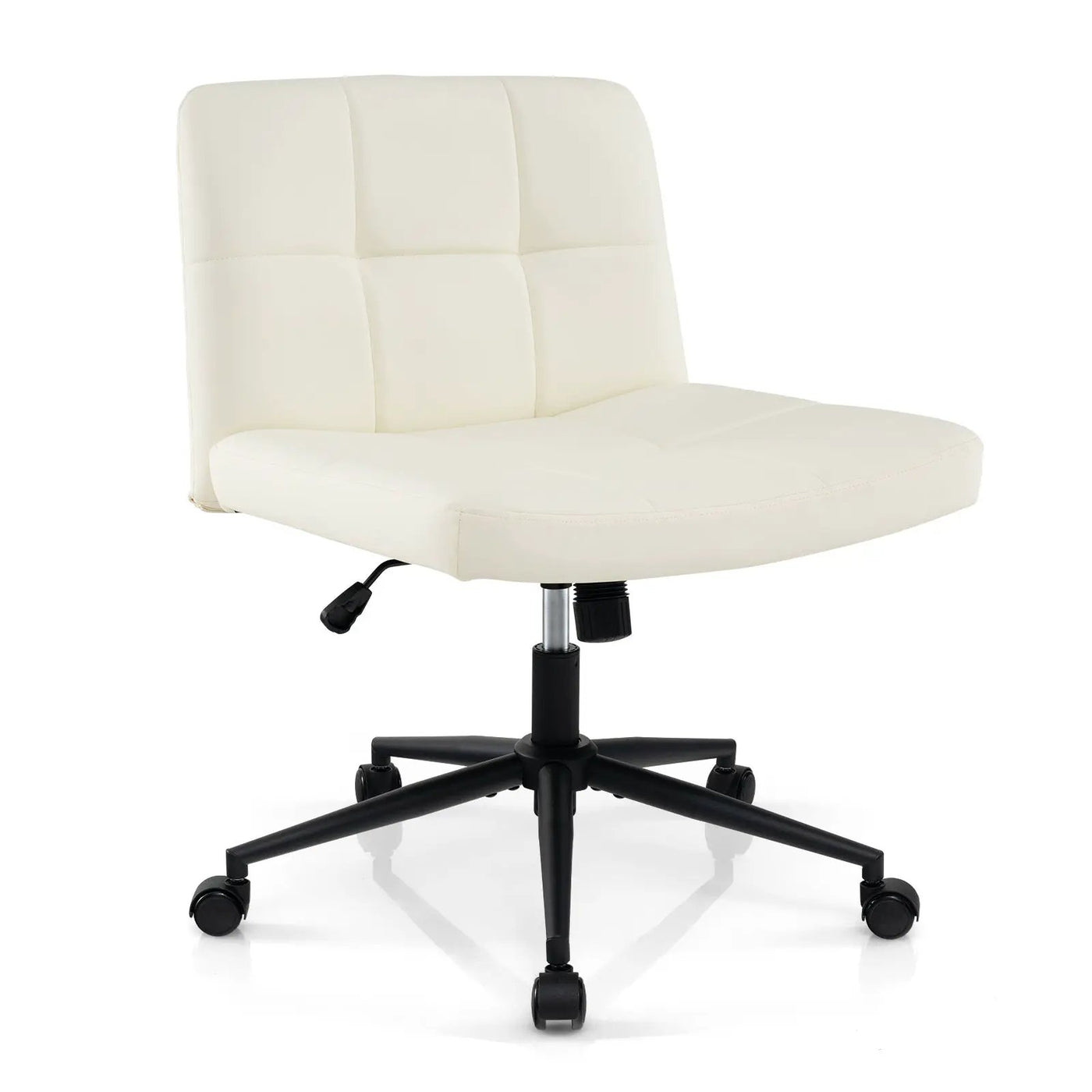 Height-adjustable Armless Desk Chair with Wheels for Home Office Make Up by DirectDeals