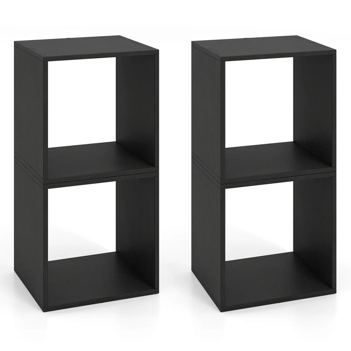 Cube Storage Organizer Set of 2 - Black Modular Bookcase by DirectDeals