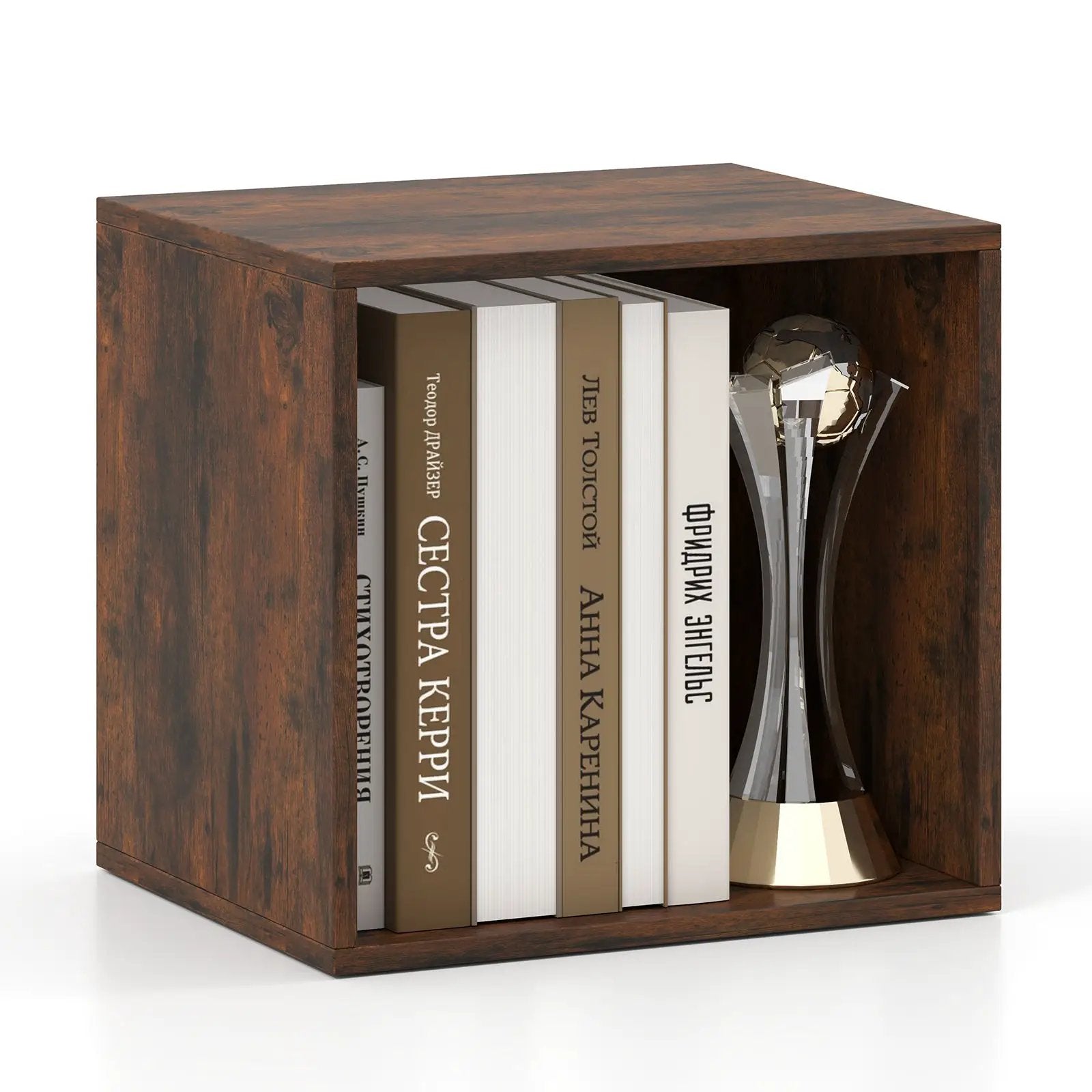 Cube Storage Organizer Stackable Open Book Shelf Wooden Display Shelving Unit by DirectDeals