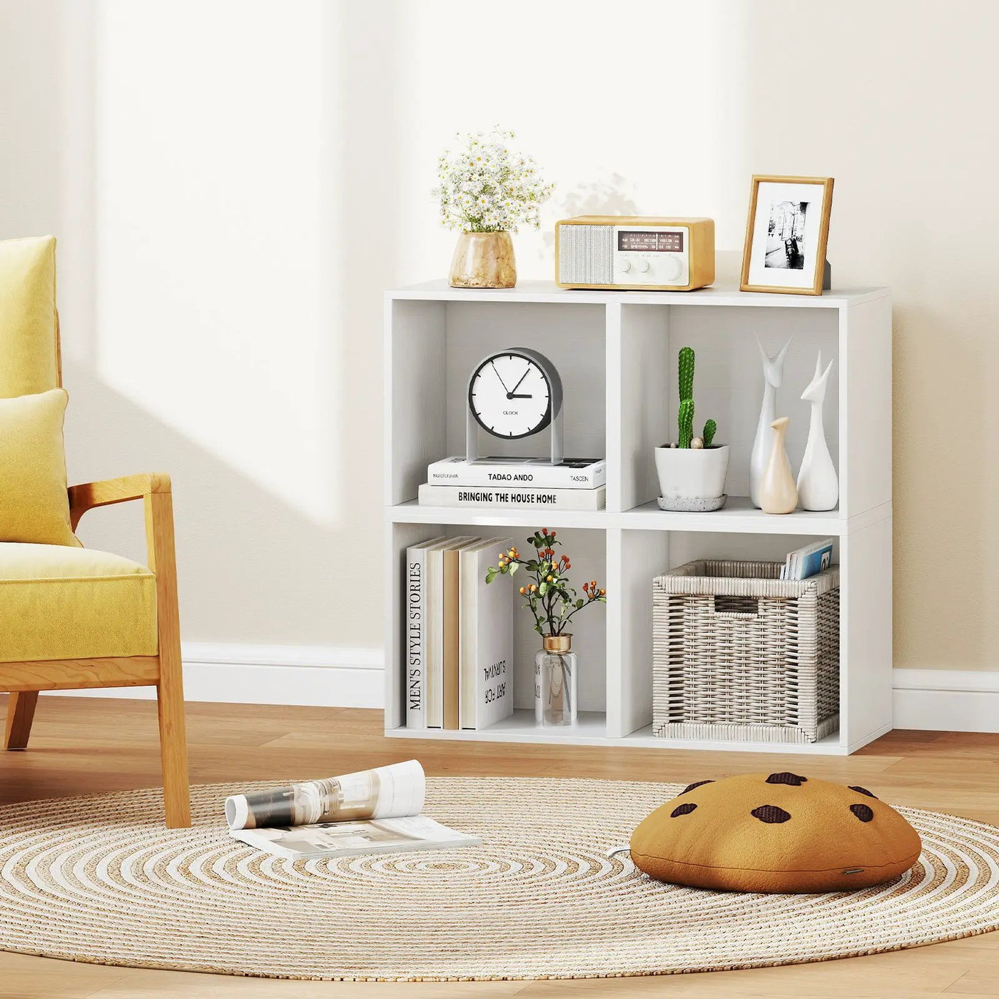 Cube Storage Organizer Stackable Open Book Shelf Wooden Display Shelving Unit by DirectDeals