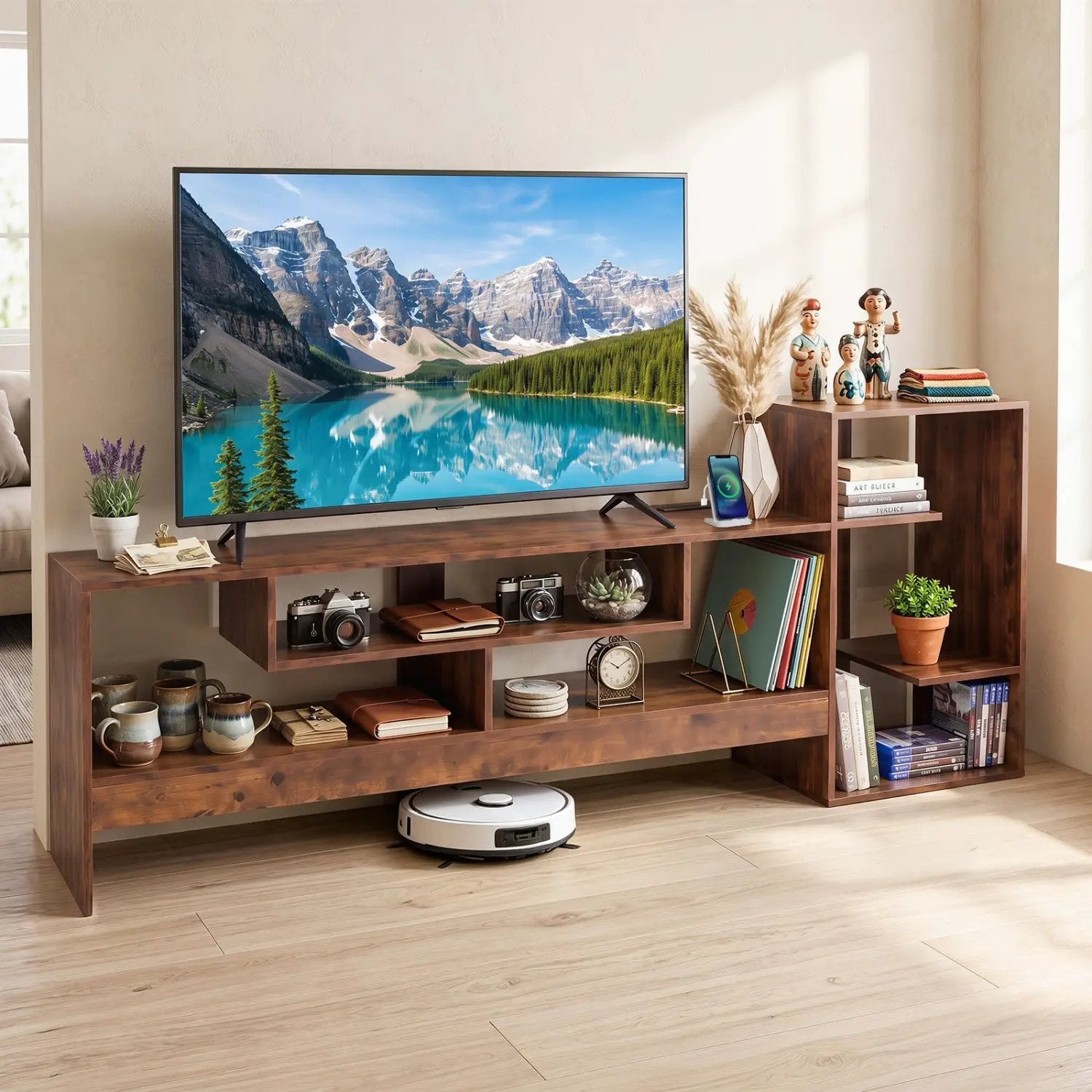 TV Stand for 55 Inch TV with Power Outlets and Storage by DirectDeals
