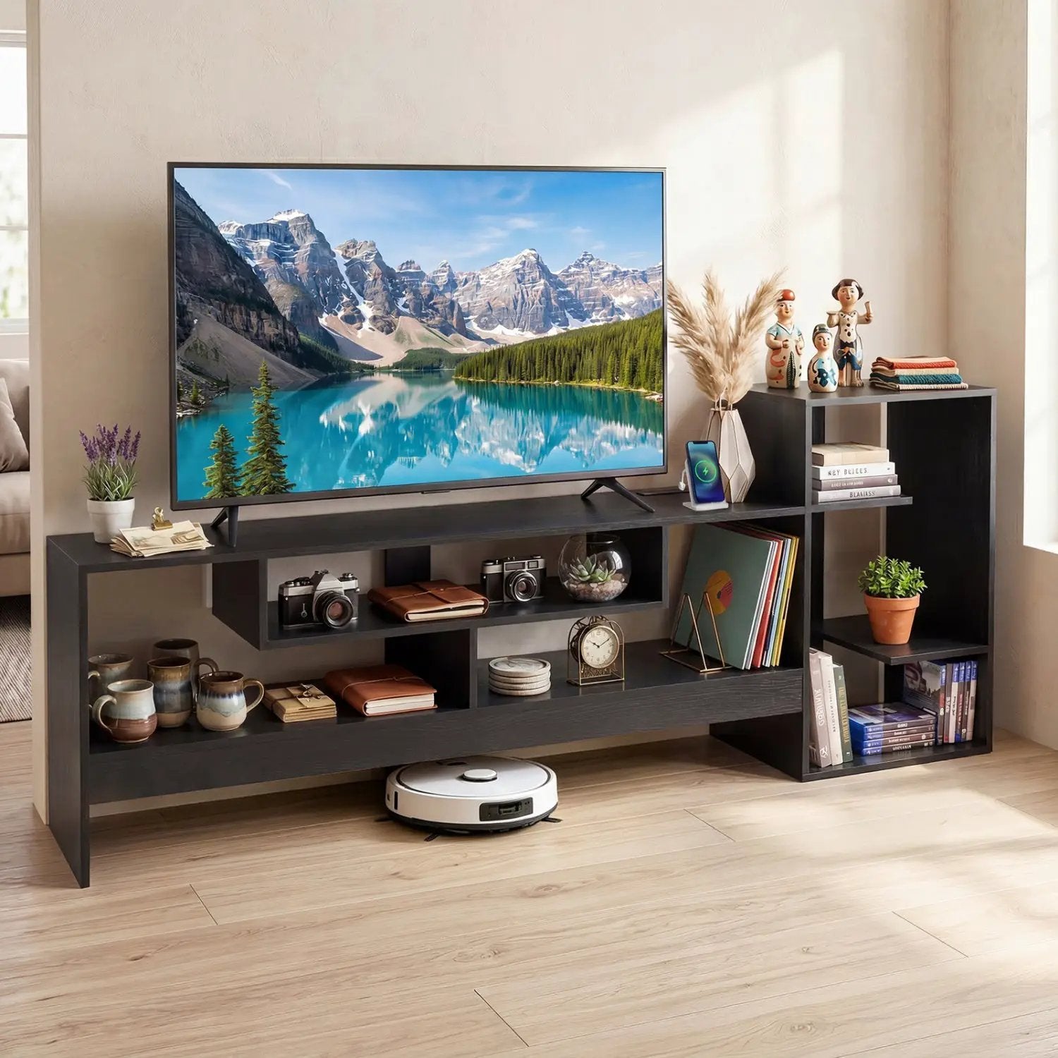 TV Stand for 55 Inch TV with Power Outlets and Storage by DirectDeals