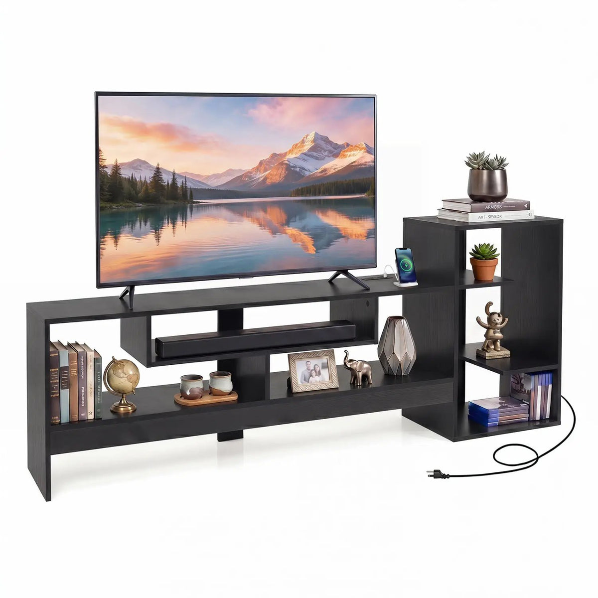 TV Stand for 55 Inch TV with Power Outlets and Storage by DirectDeals