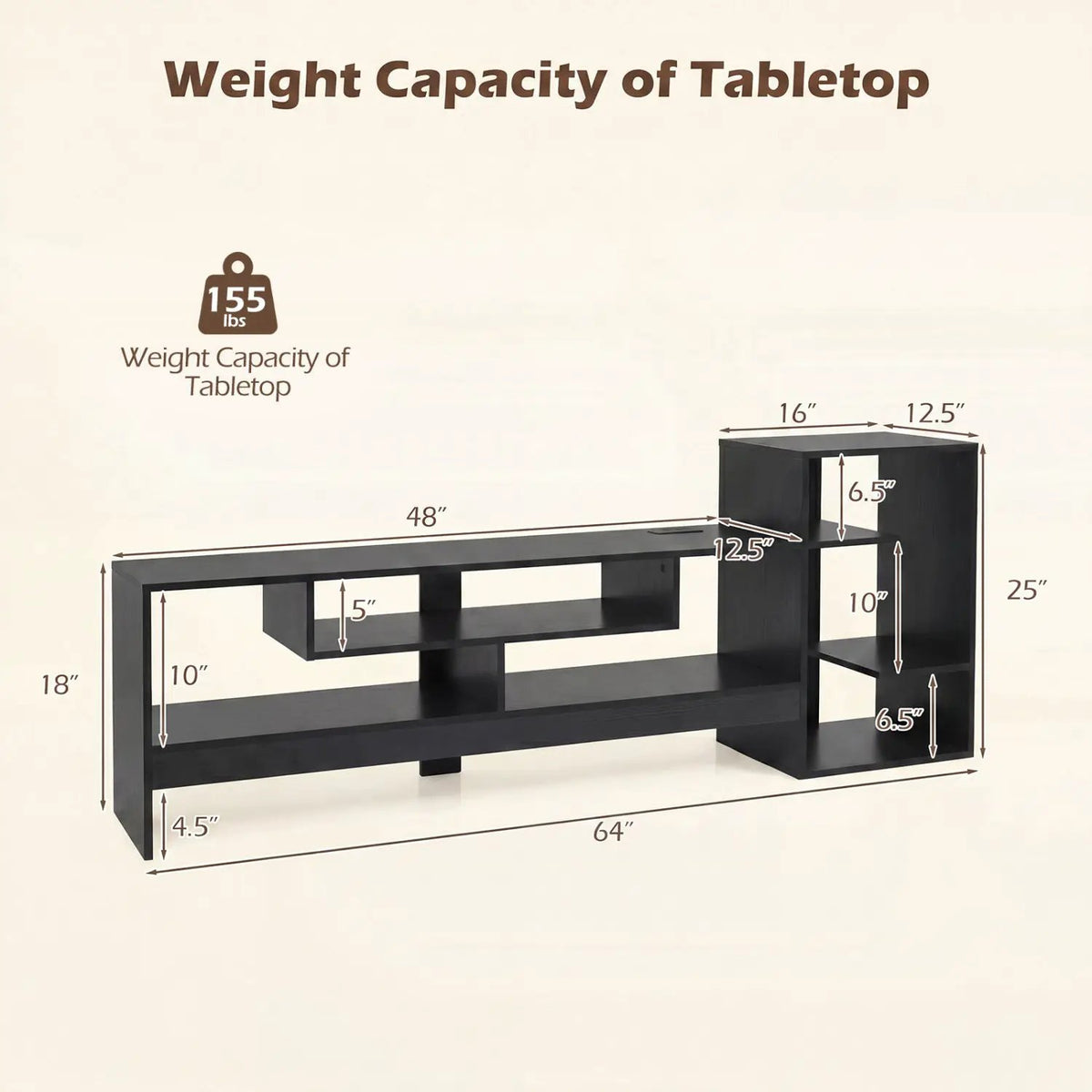 TV Stand for 55 Inch TV with Power Outlets and Storage by DirectDeals