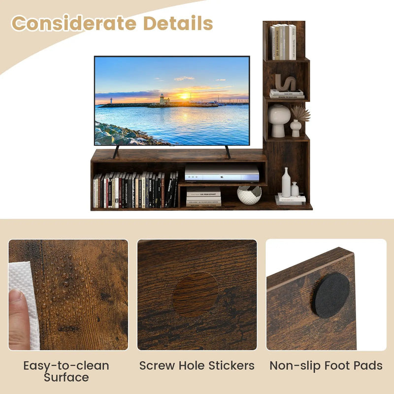 Cube TV Stand for TVs up to 50 Inch Media Console Table with Storage Shelves by DirectDeals