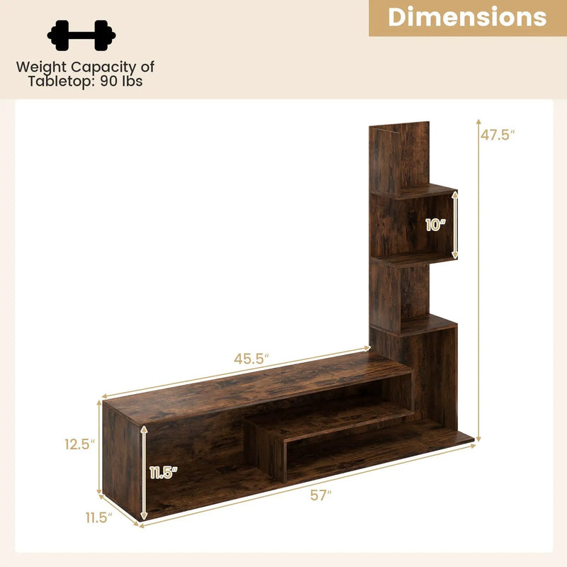 Cube TV Stand for TVs up to 50 Inch Media Console Table with Storage Shelves by DirectDeals