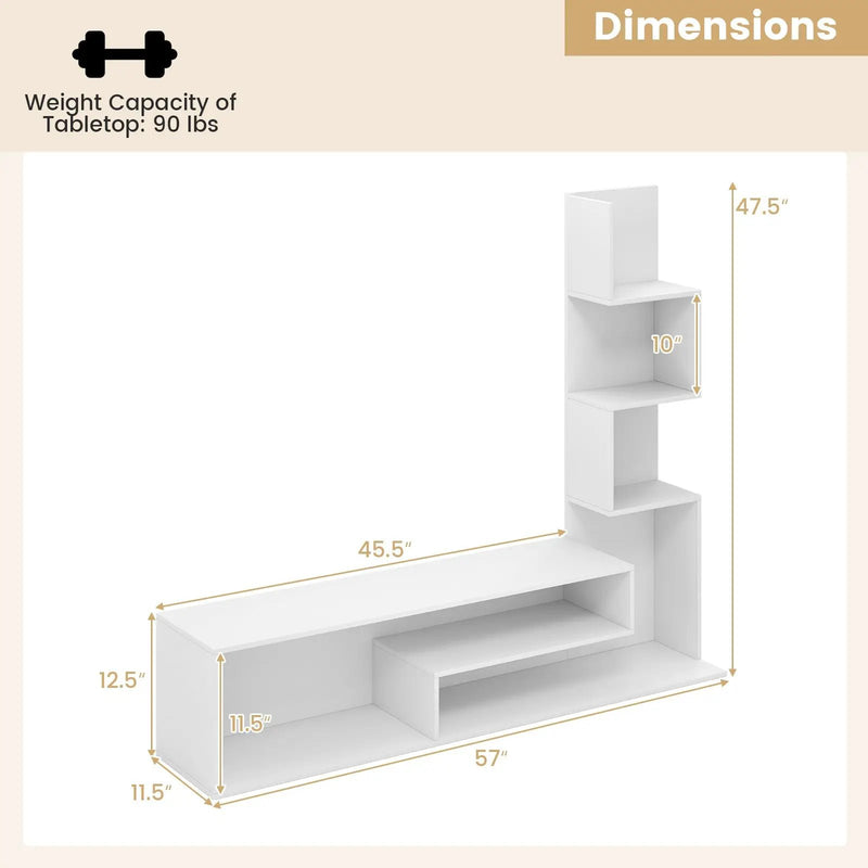 Cube TV Stand for TVs up to 50 Inch Media Console Table with Storage Shelves by DirectDeals