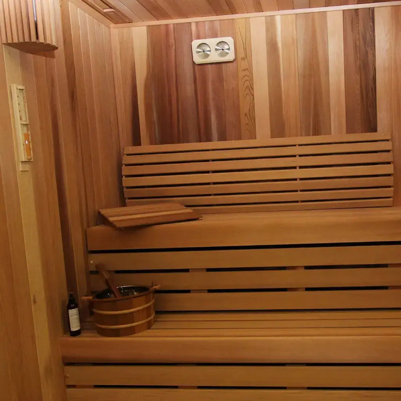 Custom Indoor Sauna Room - 6' x 10' x 8' - Finnish Sauna Builders by Finnish Sauna Builders
